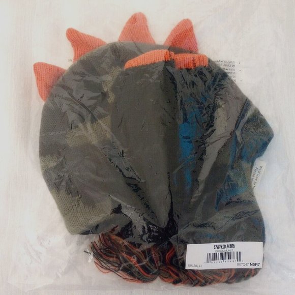 Spotted Zebra Boy's Camouflage Dino Hat Cap & Mitten Fleece Lined (4-7 Years) - Picture 2 of 6